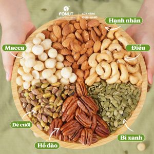 Mixed Nuts 6 Loại Hạt Dinh Dưỡng Tách Vỏ Hàng Loại 1 Cao Cấp - Fonut