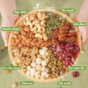 Mixed Nuts 8 Loại Hạt Dinh Dưỡng Tách Vỏ Hàng Loại 1 Cao Cấp - Fonut