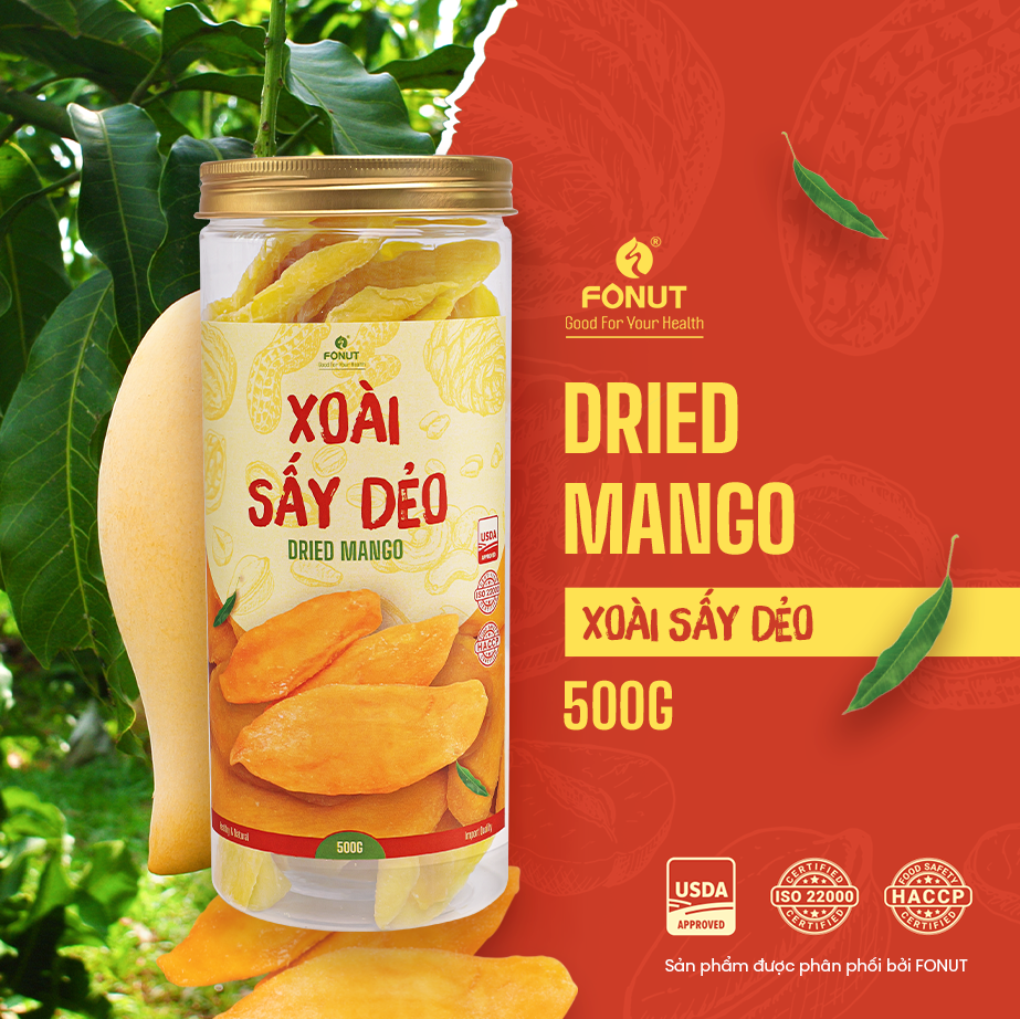 Xoài sấy dẻo chua ngọt tại Quà Tặng Fonut