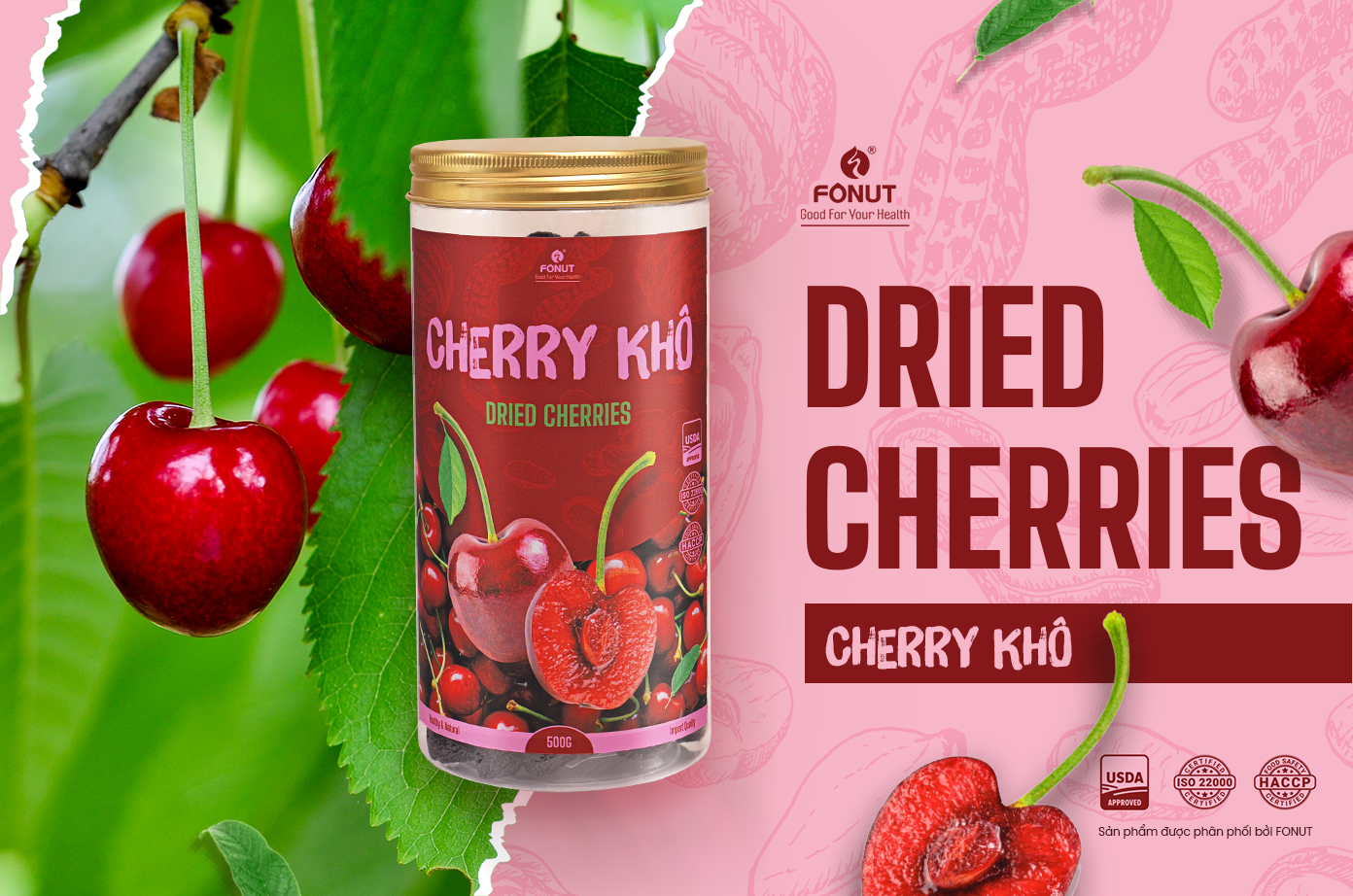 Cherry sấy khô hàng loại 1 quà tặng fonut