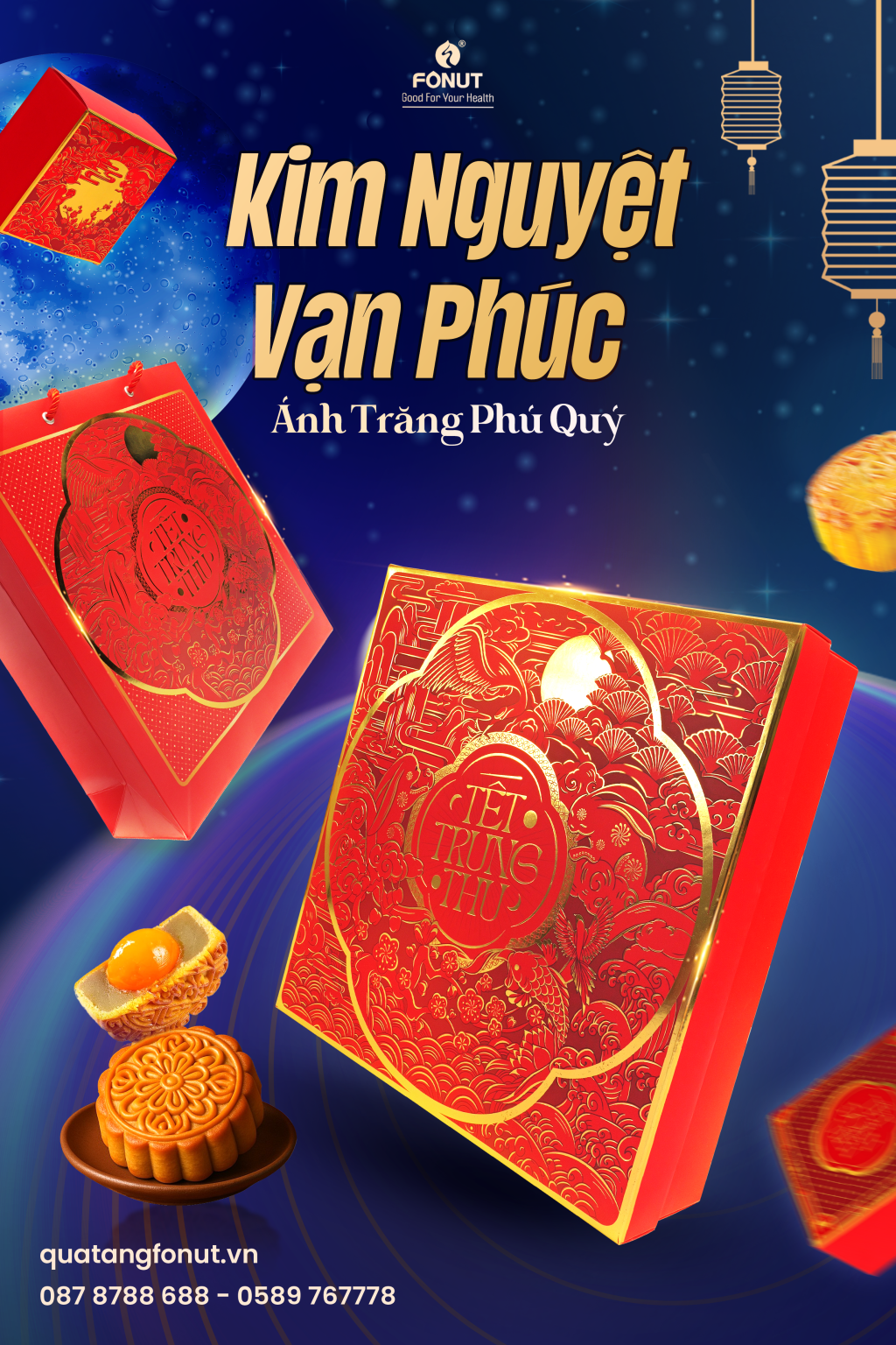 Ý nghĩa hộp bánh Trung Thu Kim Nguyệt Vạn Phúc của nhà Fonut